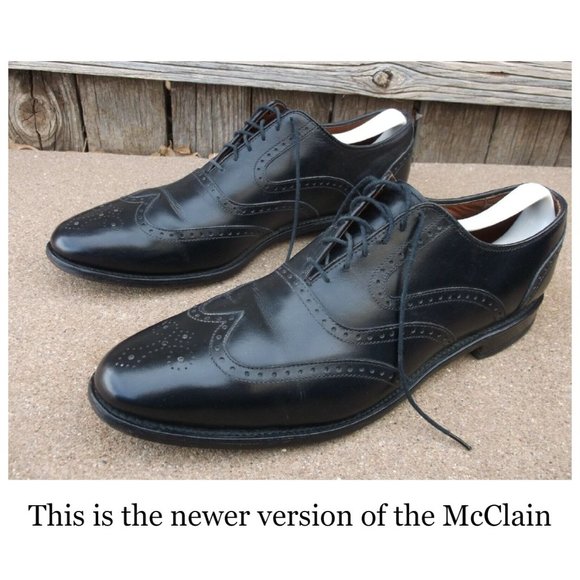 Allen Edmonds McClain Black Leather Wingtip Oxford Brogue Goodyear USA Mens 8.5 - Picture 16 of 16